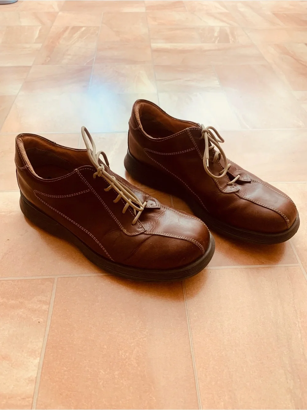 Brown Shoe Collection Vintage Men's Italian Leather Rust Casual Lace-Up Shoes
